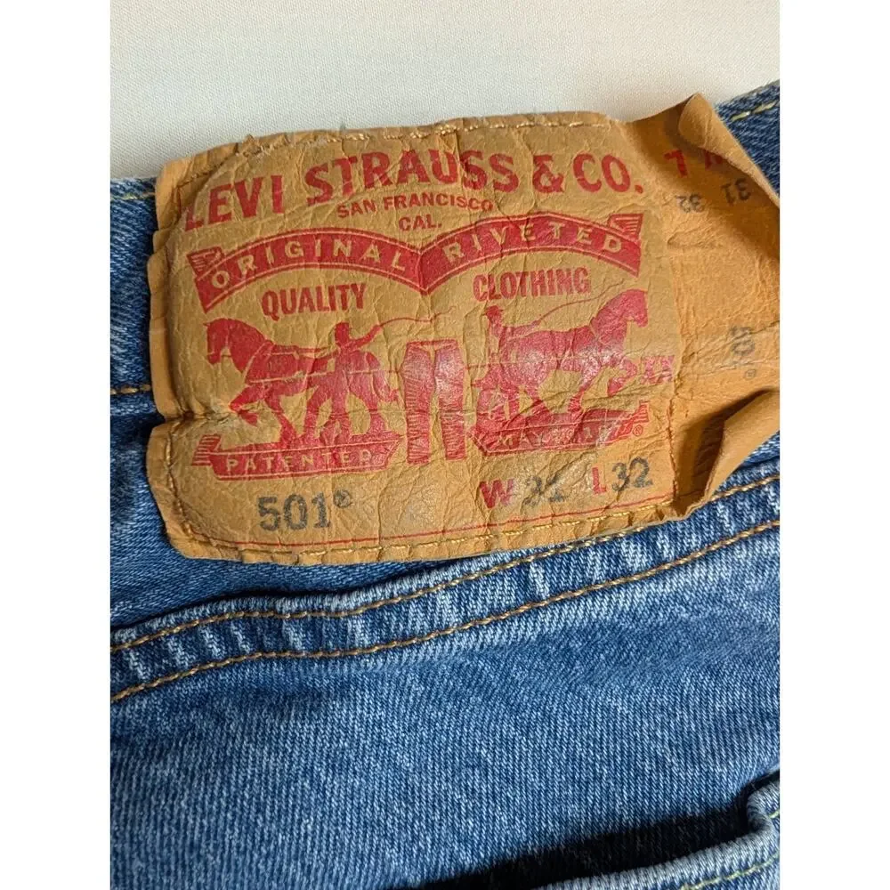 Levi's 501 Jeans Mens 31x32 Medium Wash Button Fly Straight Leg Denim Workwear